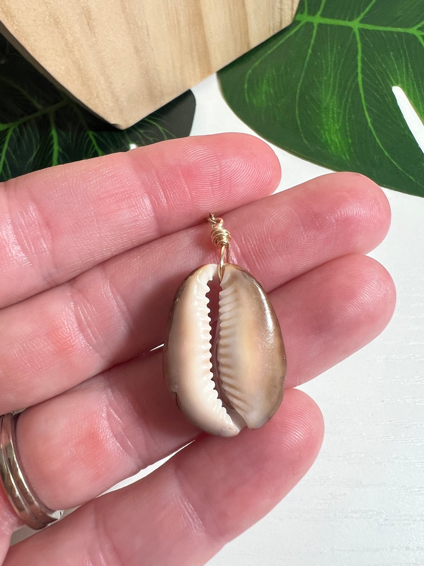 Snakehead Cowry Lips Dangle Necklace