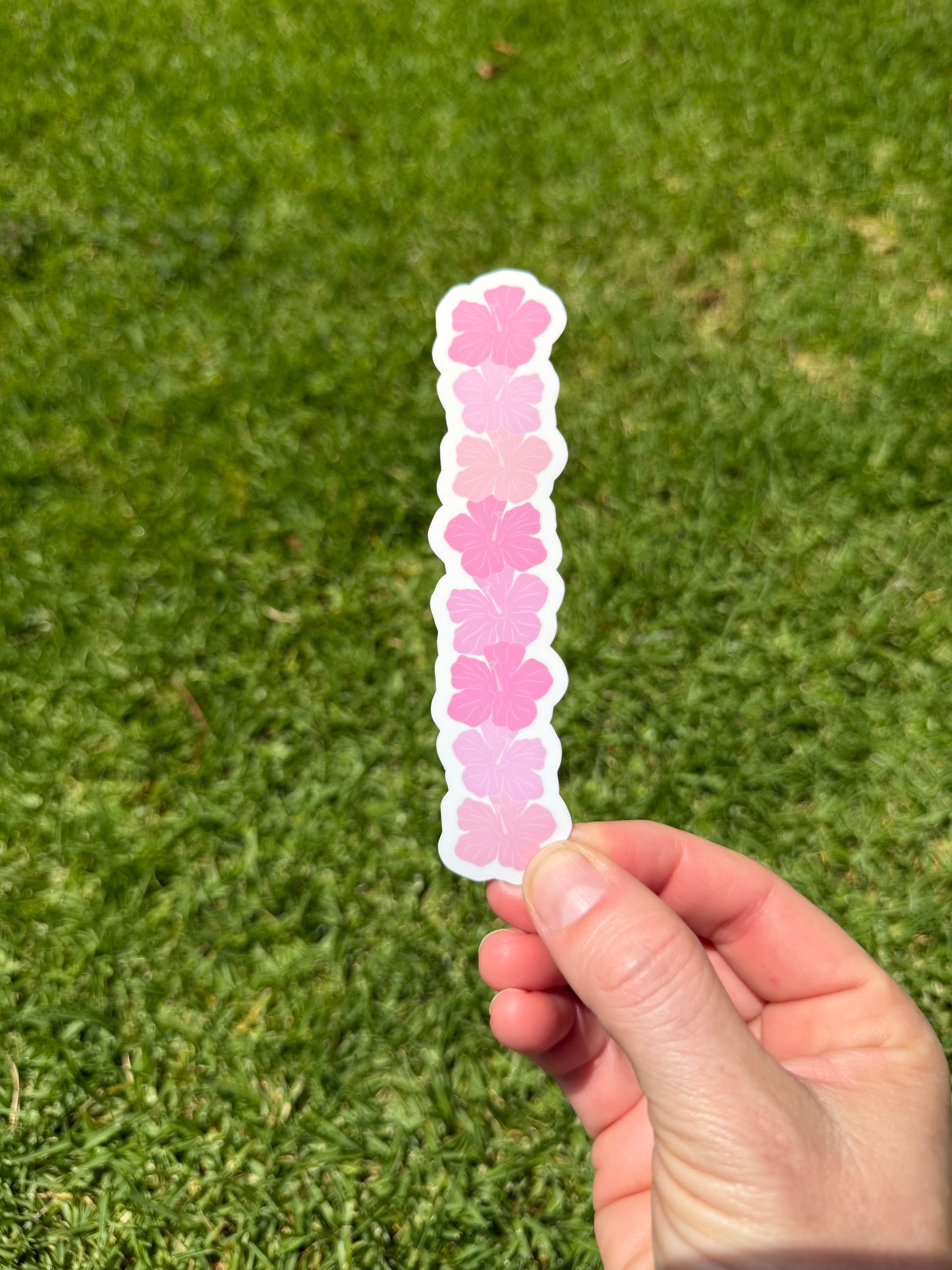 Pink Hibiscus Straight Lei Sticker