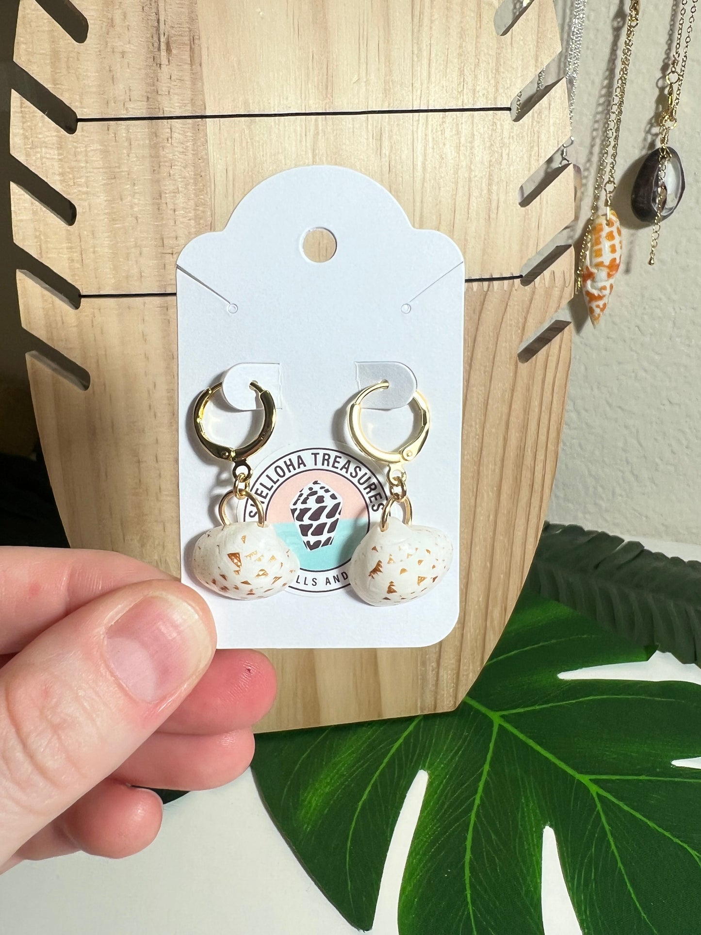 Hieroglyph Clam Huggie Earrings