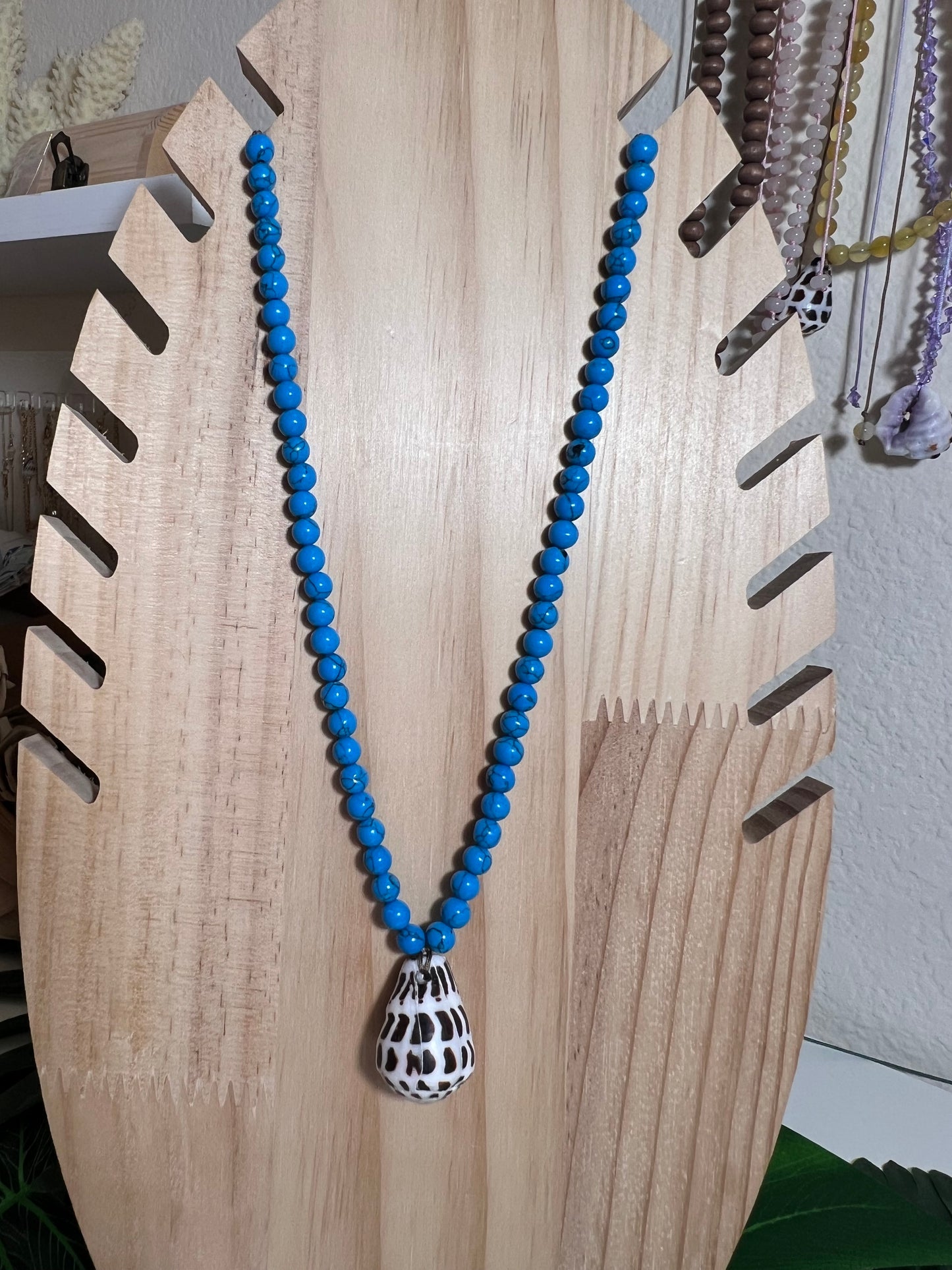 Hebrew Cone and Howlite Adjustable Necklace