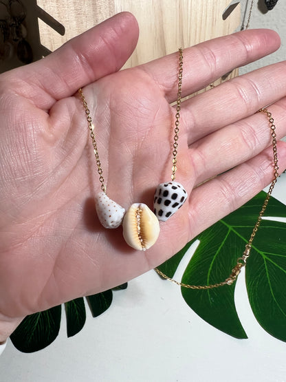 Triple Shell Floating Necklace