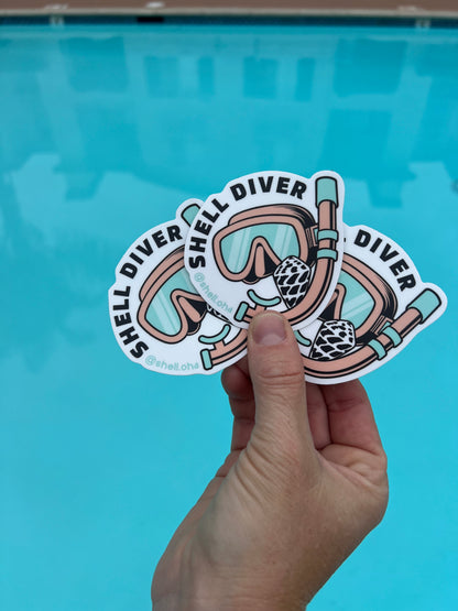 Shell Diver Sticker