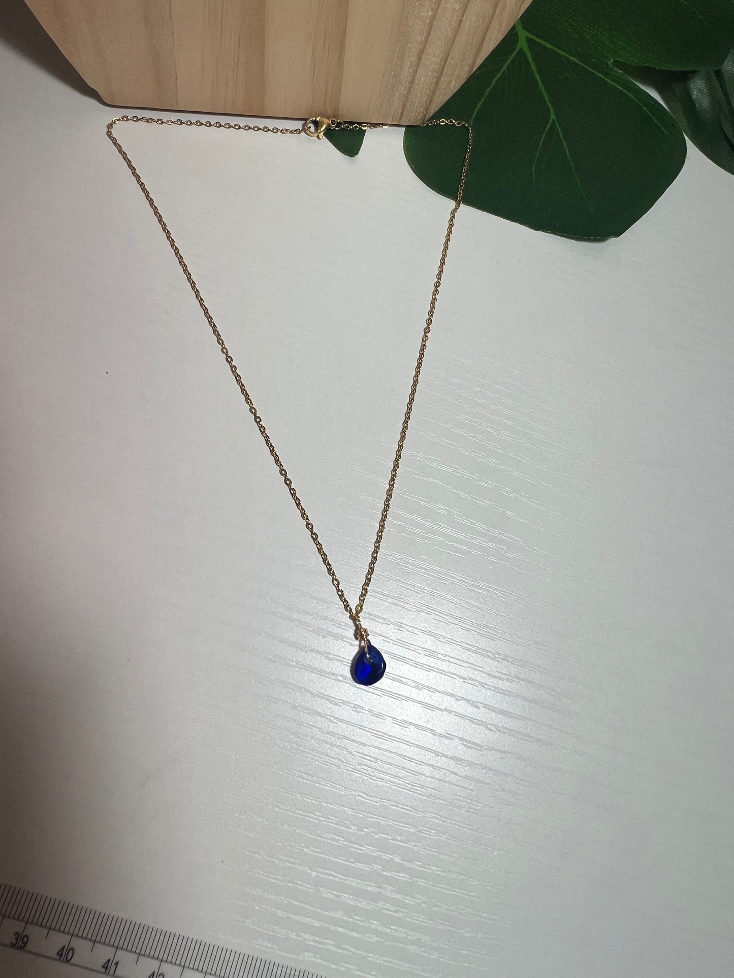 Cobalt Blue Seaglass Necklace