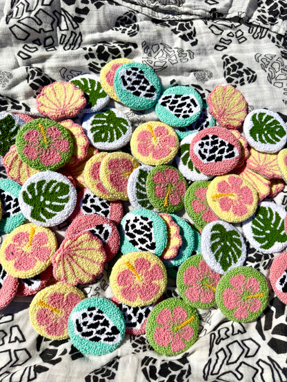 Cozy Car Coasters | Tropical & Seashell Cup Holder Coasters