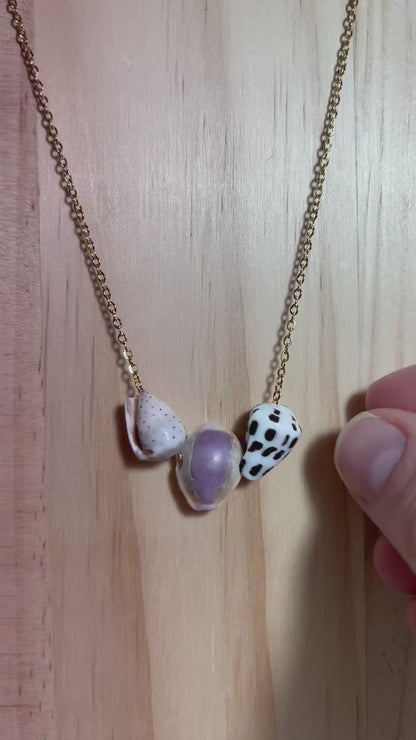 Triple Shell Floating Necklace