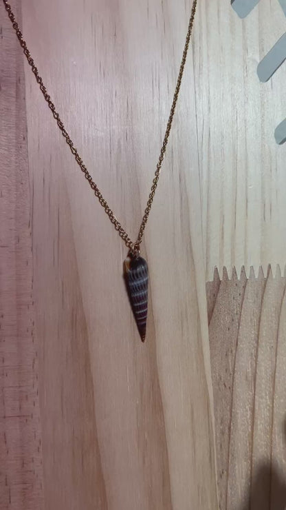 Dark Auger Shell Necklace