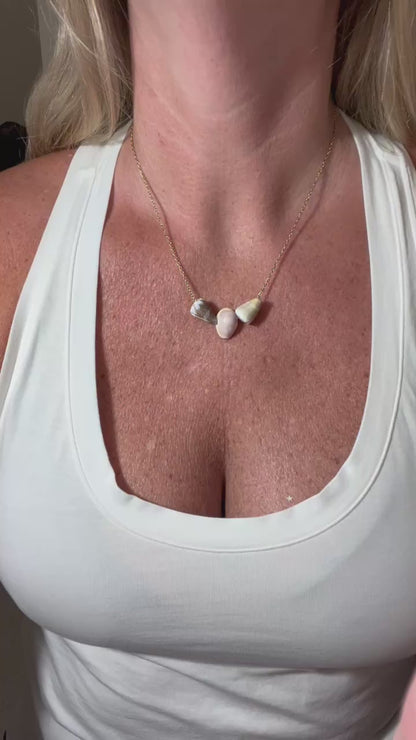 Triple Floating Shell Necklace