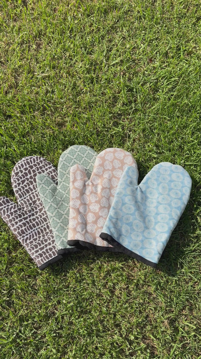 Coastal Oven Mitt | Tropical & Seashell Patterns