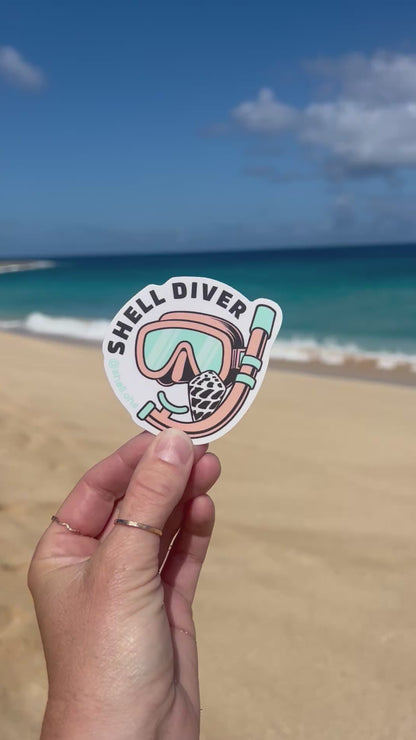 Shell Diver Sticker