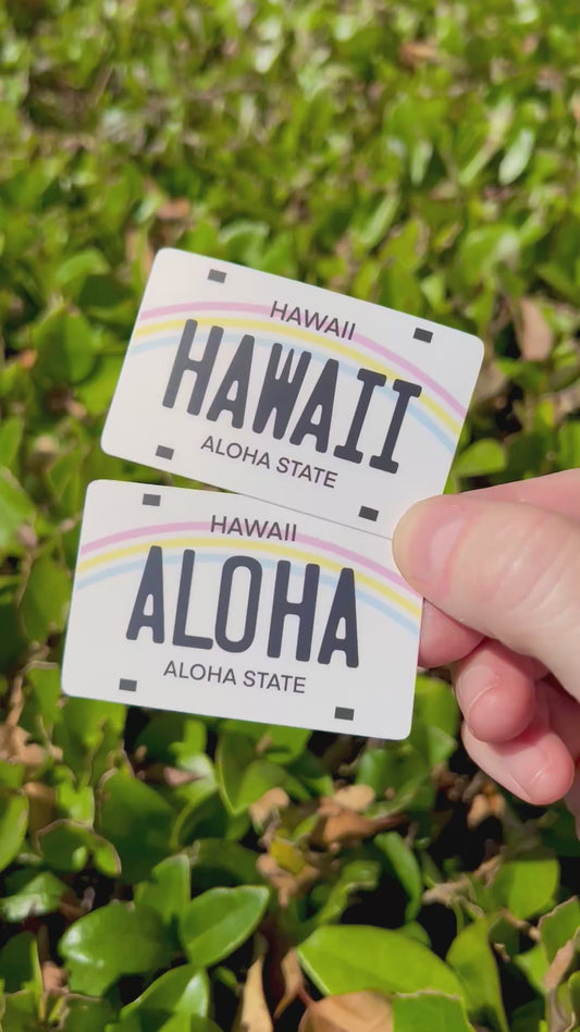 HI License Plate Stickers