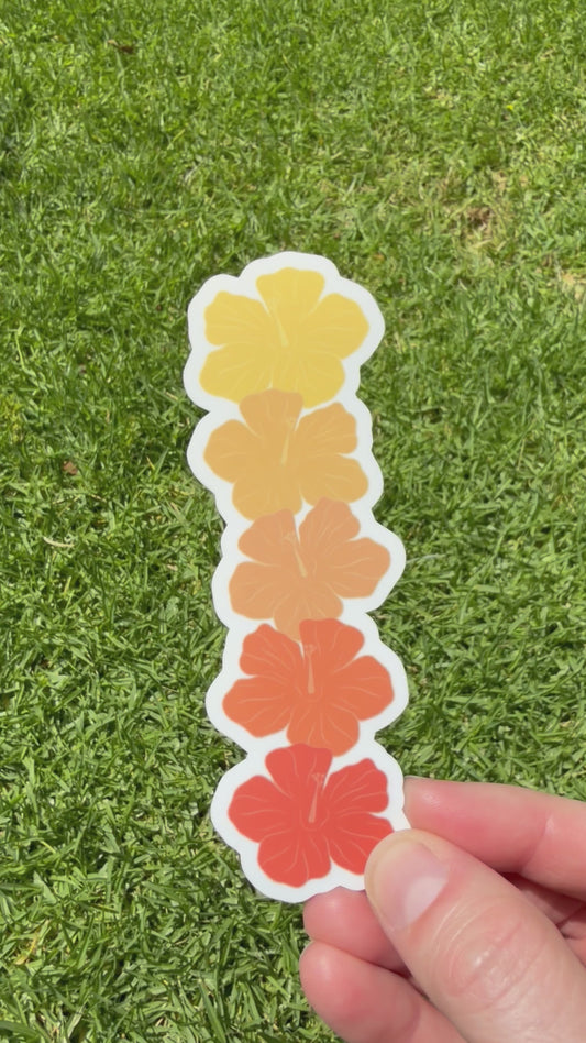 Hau Hibiscus Straight Lei Sticker