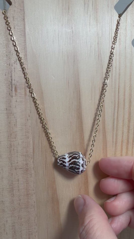Chaldean Cone Floating Shell Necklace – Gold Filled | 17"