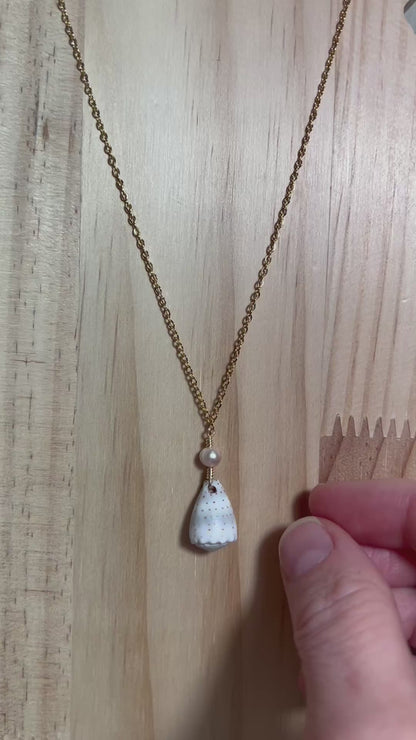 Abbreviated Cone and Pearl Necklace