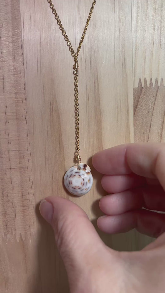 Hebrew Cone Puka Dangle Necklace