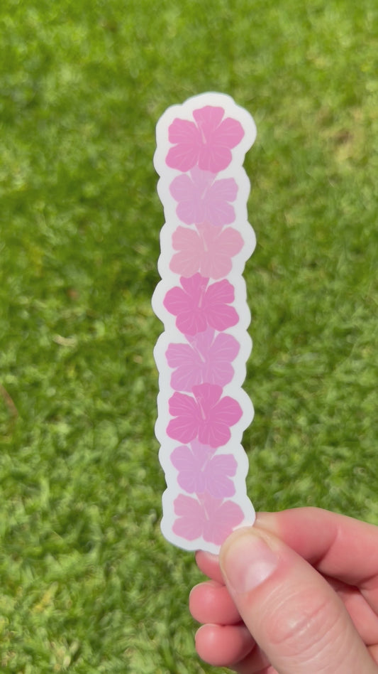 Pink Hibiscus Straight Lei Sticker
