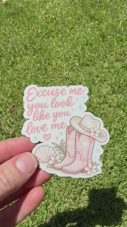 Excuse Me, You Look Like You Love Me Sticker
